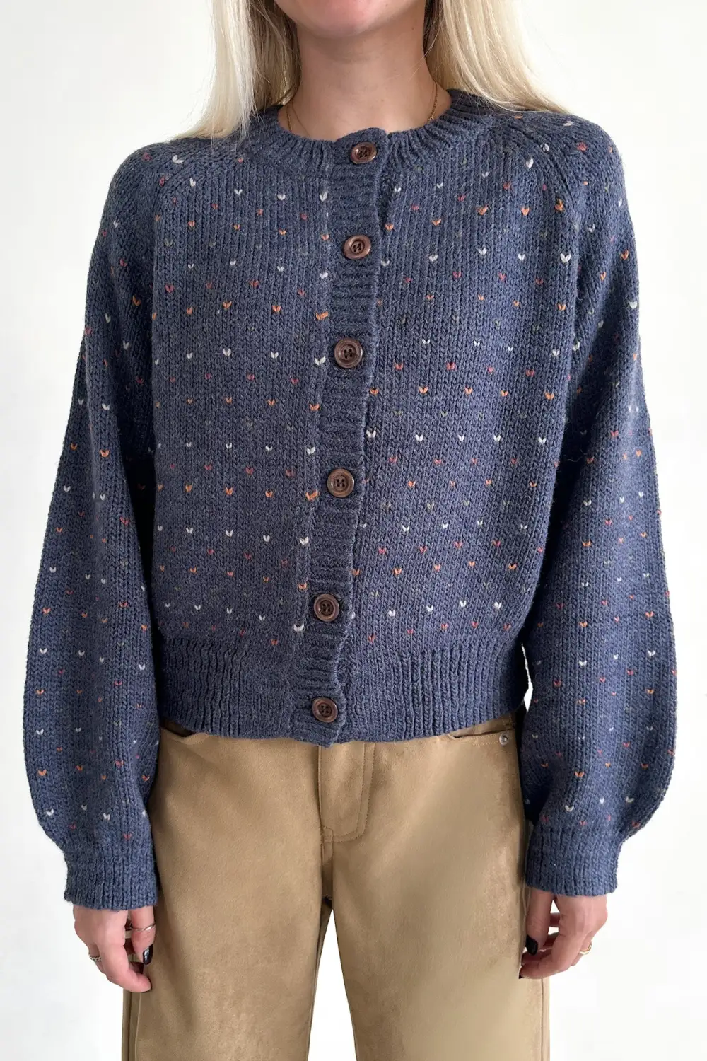 Easy Texture Soft Button Front Cardigan