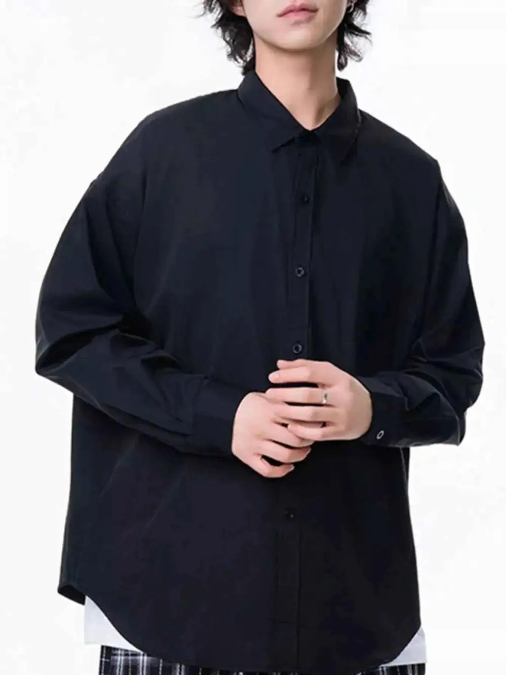Relaxed Button Up Long Sleeve Shirt
