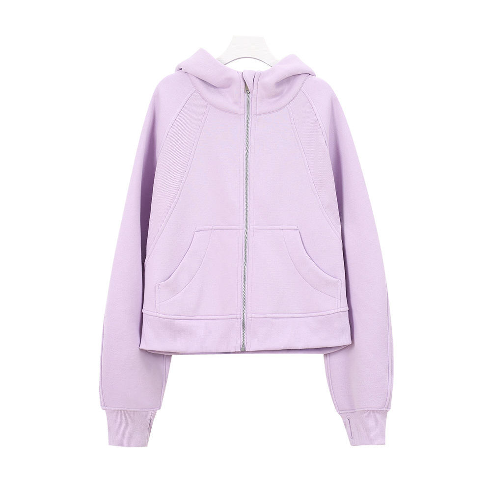 Women’s Zip-Up Hooded Fleece Sports Jacket