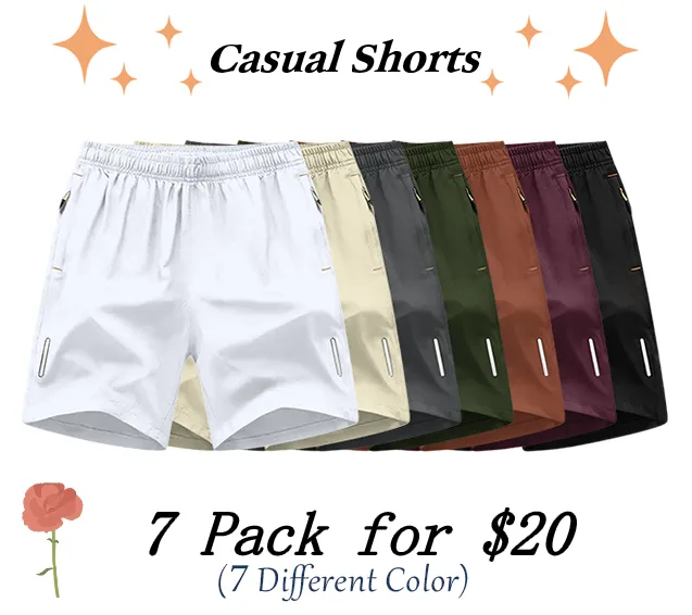 Men's Solid Color Zipper Pocket Shorts