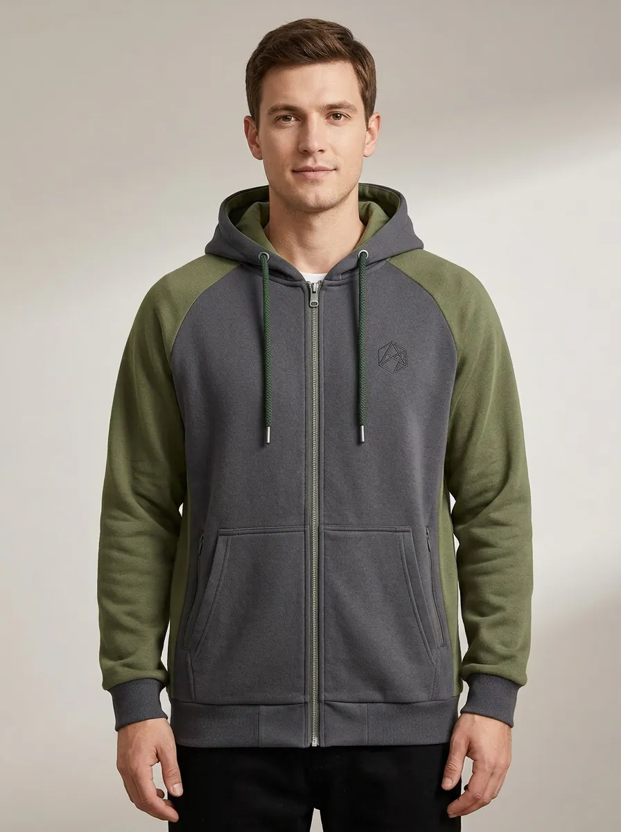 Modern Geometric Zip-Up Training Look Men's Sport Jacket