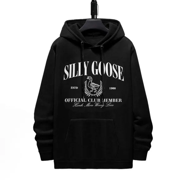 Casual Silly Goose Print Hoodie