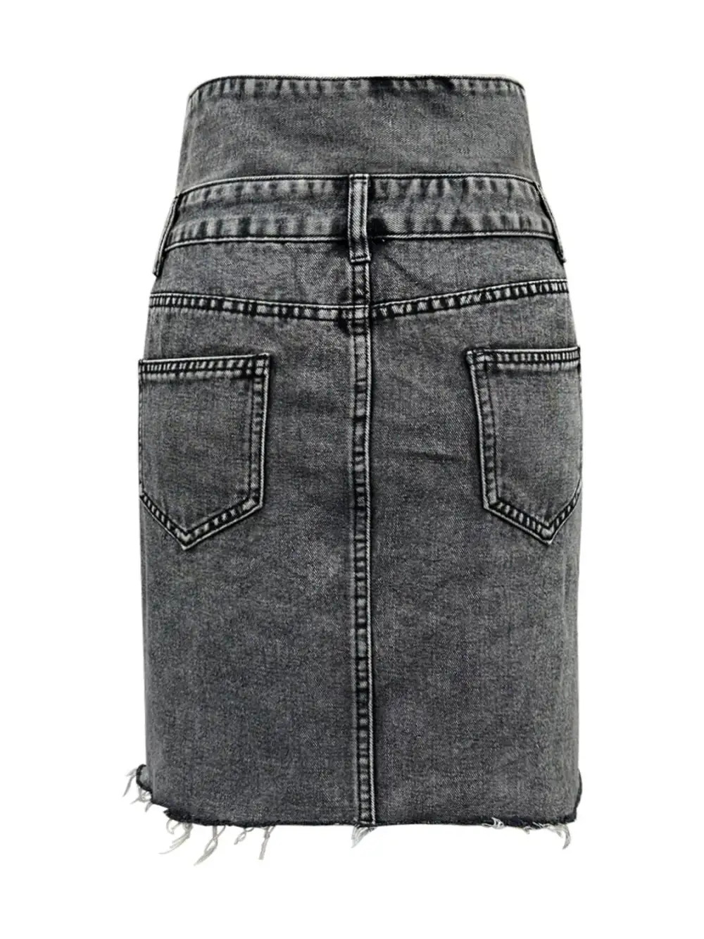 Layered Button Front Skirt