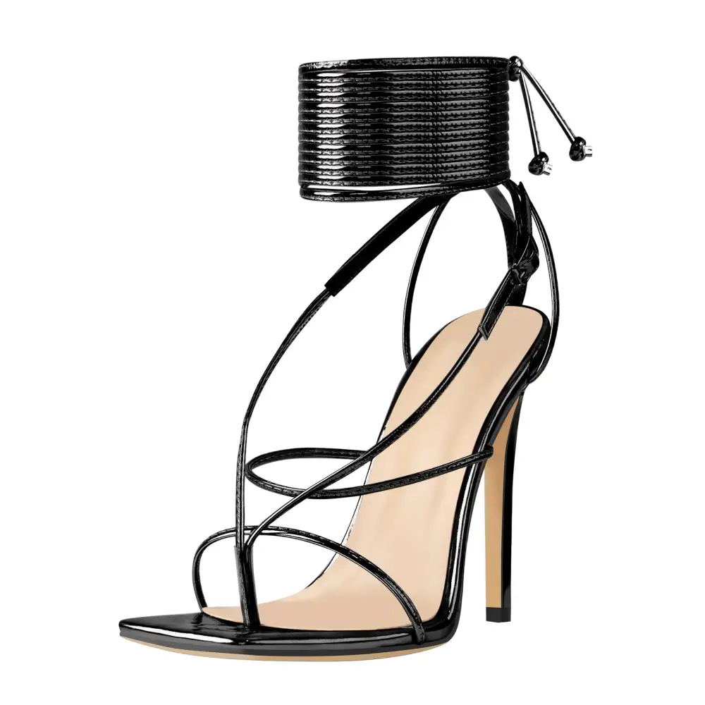 Square Toe Strap Stiletto Modern Sandals