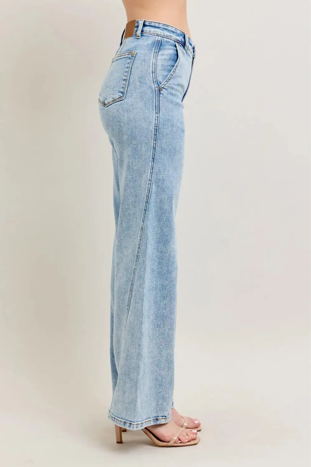 Casual High Rise Wide Leg Jeans