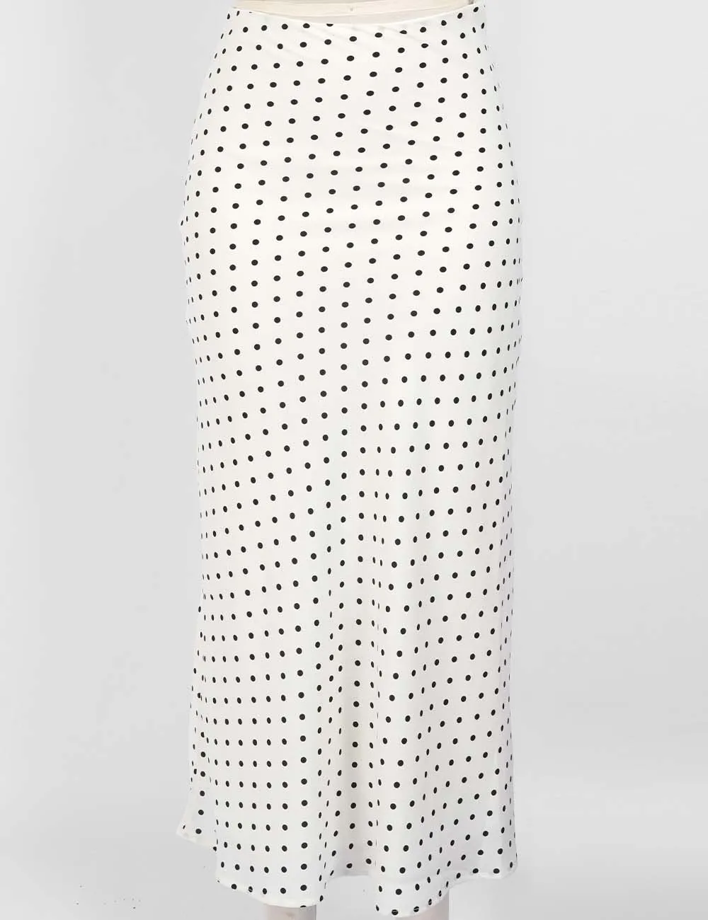 Chic Polka Dot Color Block Maxi Skirt