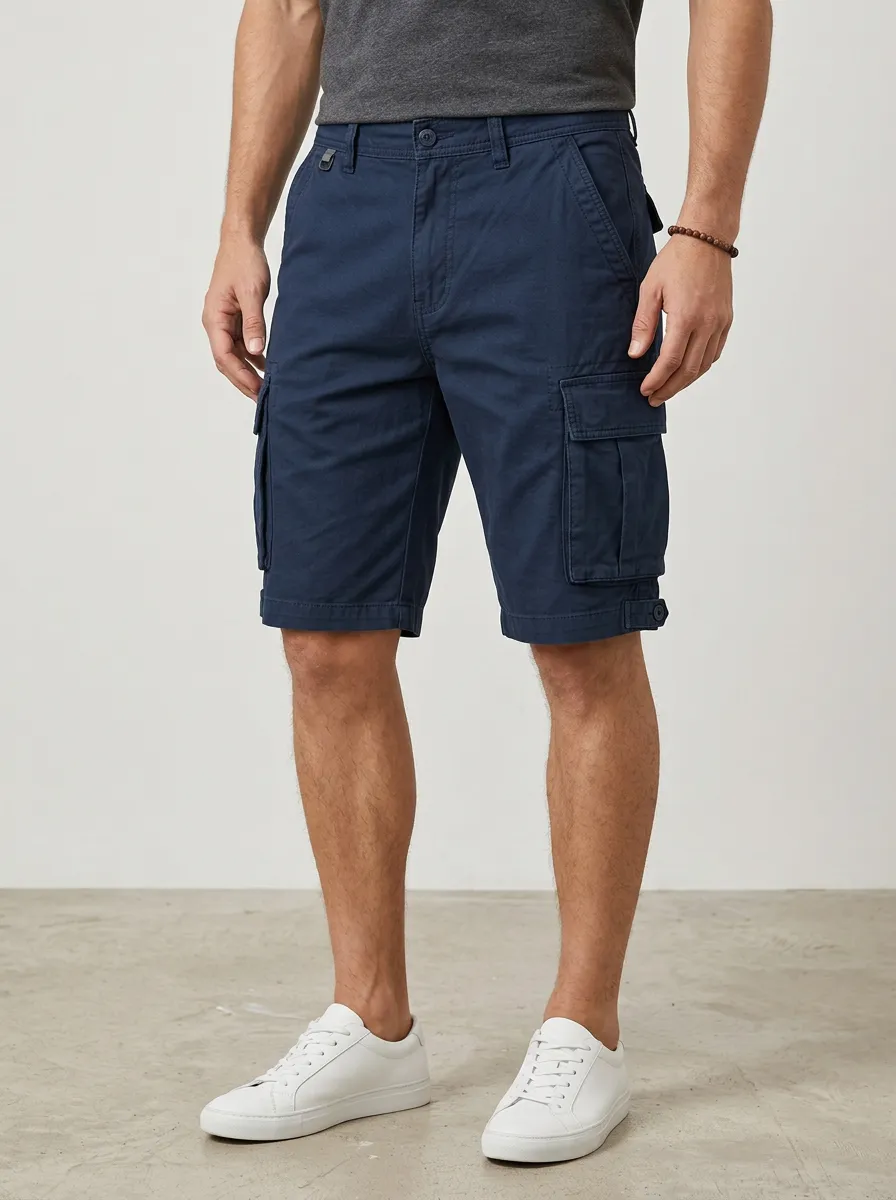 Men's Classic Cargo Shorts with Multi Pocket Storage for Daily Wear