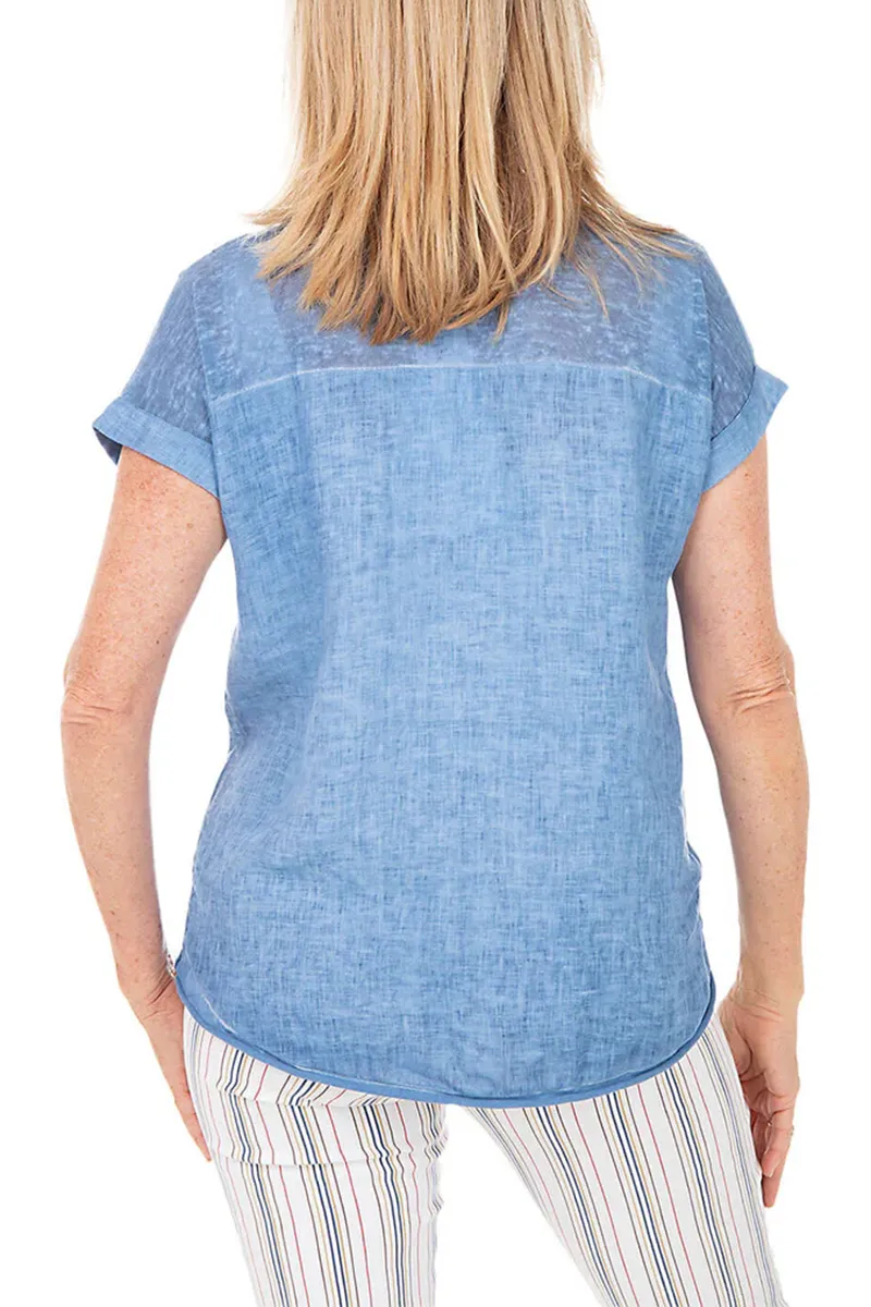 V-Neck Linen Tee