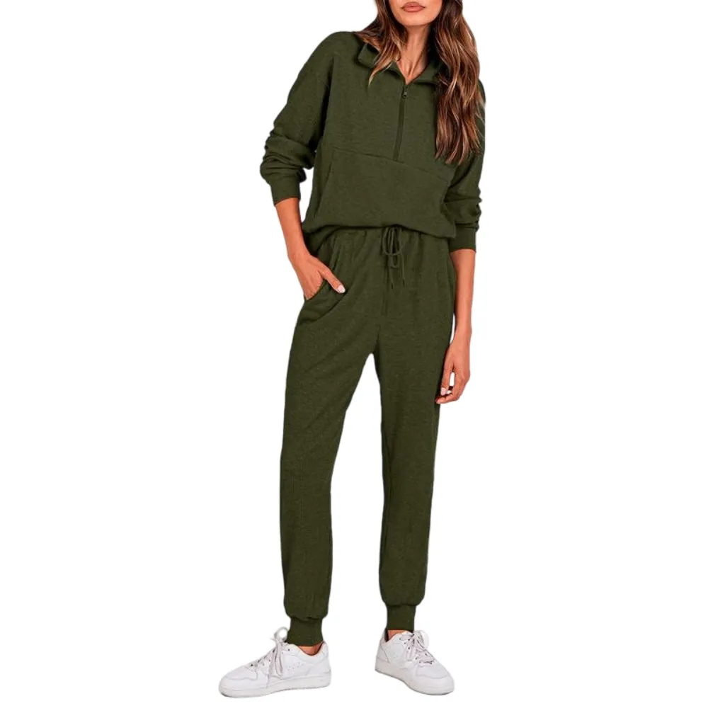 Women's Half Zip 2-Piece Sweatpants Set