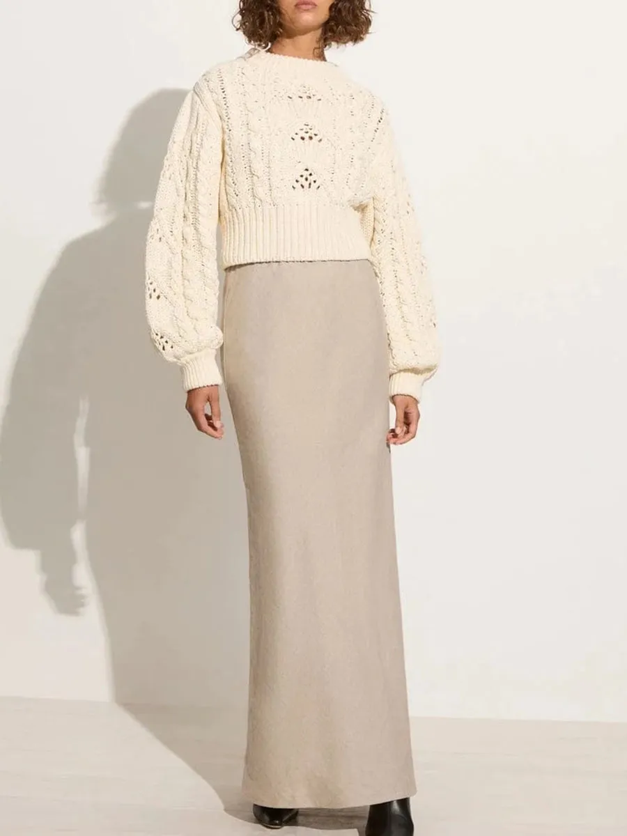 Crew Neck Cotton Knit Jumper