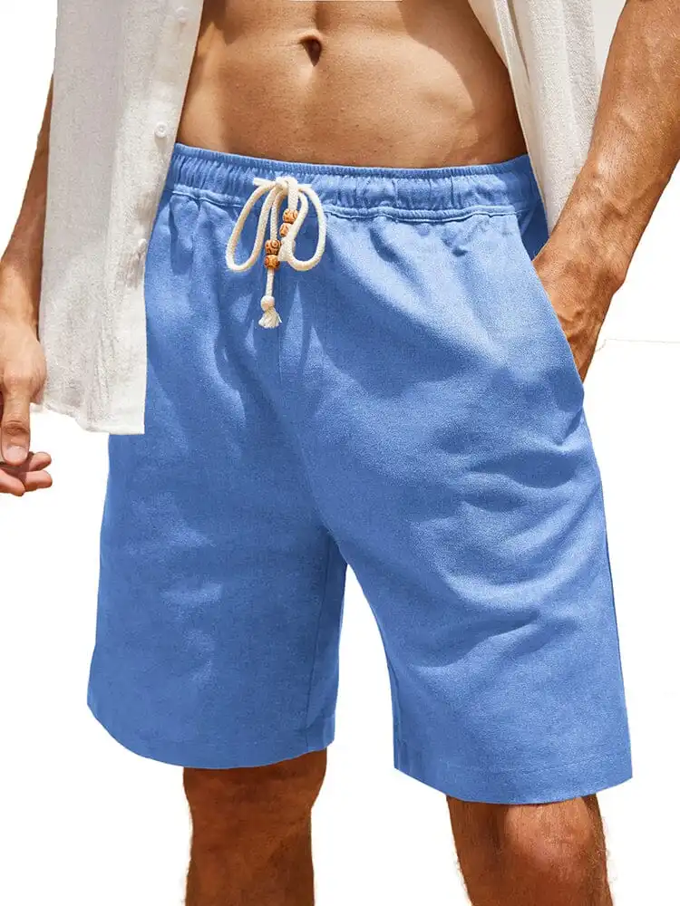 Men's Casual Elastic Waist Linen Casual Shorts