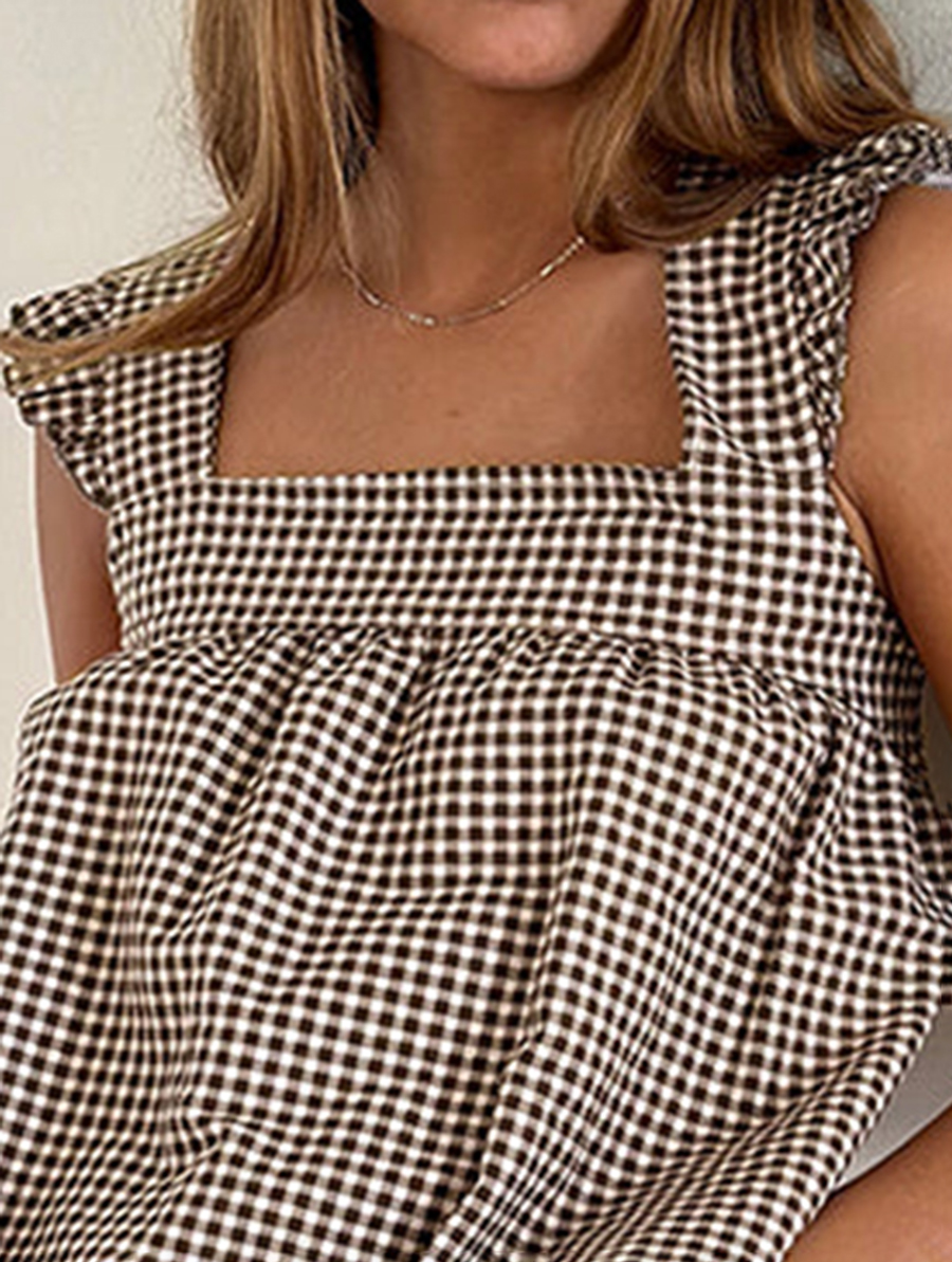 Mini Dress In Mini Gingham Brown
