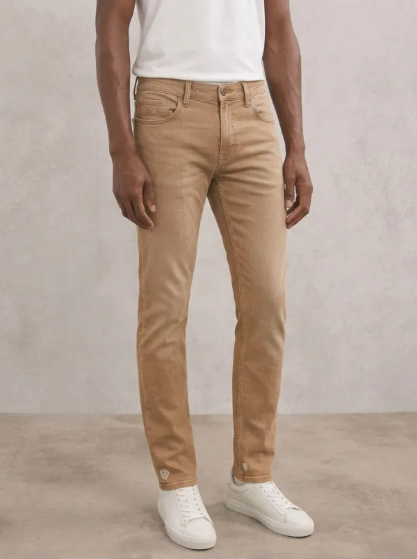 Men's Classic Comfort Geometric Pattern Printed Stretch Denim Jeans