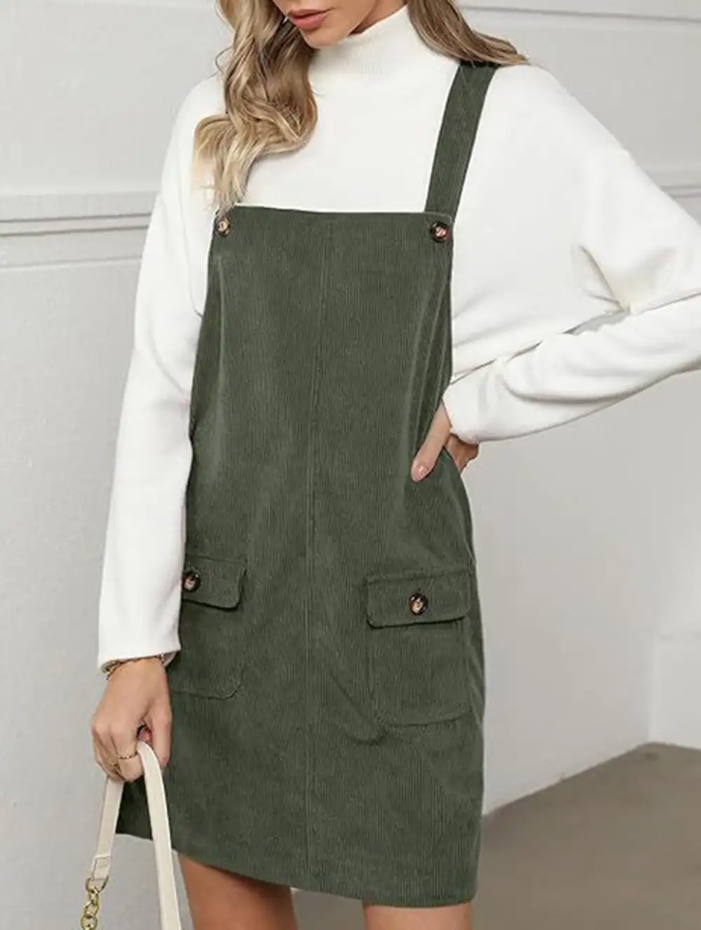 Shoulder Strap Overall Suspender Dress