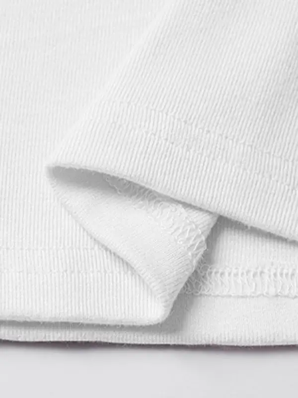 U-Neck Collared Short-Sleeve Contrast T-Shirt