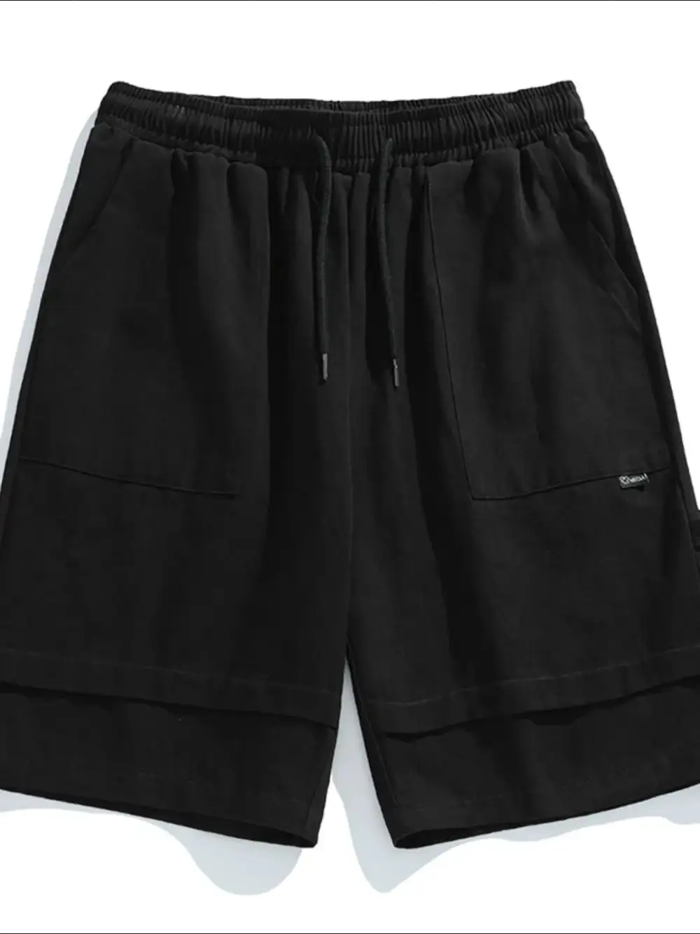 Clean Drawstring Cotton Blend Casual Shorts