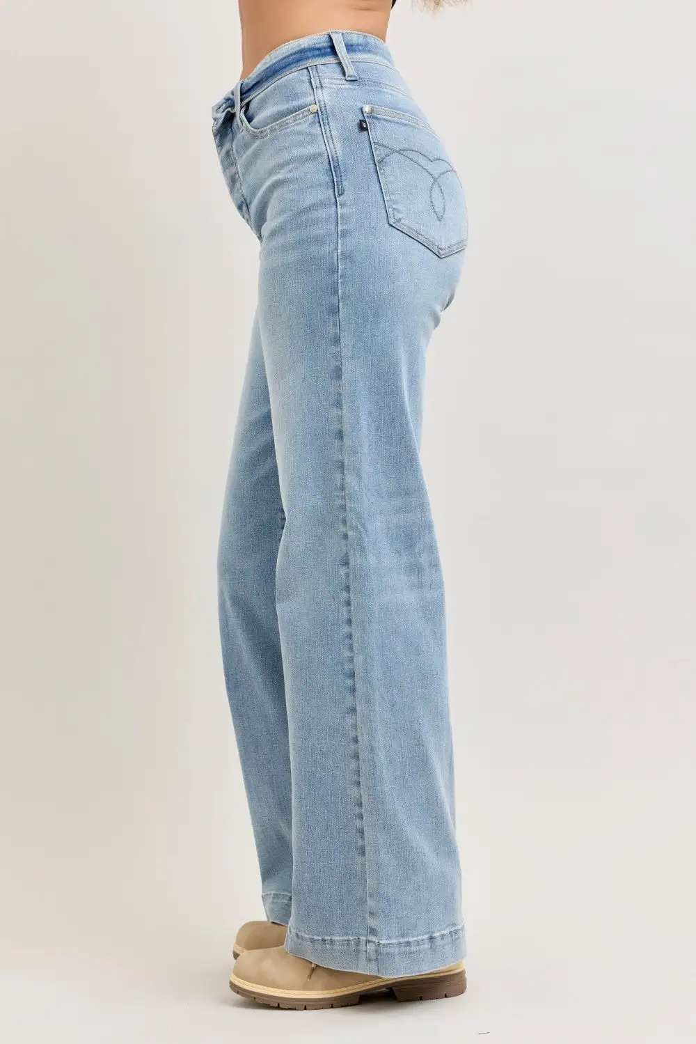 Mid Rise Wide Leg Jeans