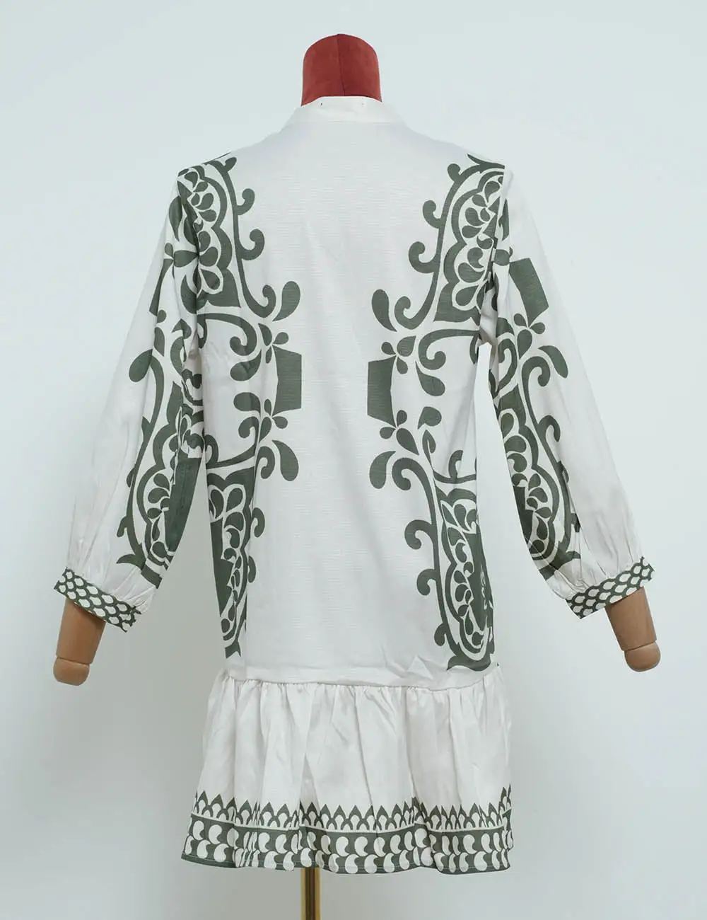 Boho Vacation Tassel Neck Mini Dress