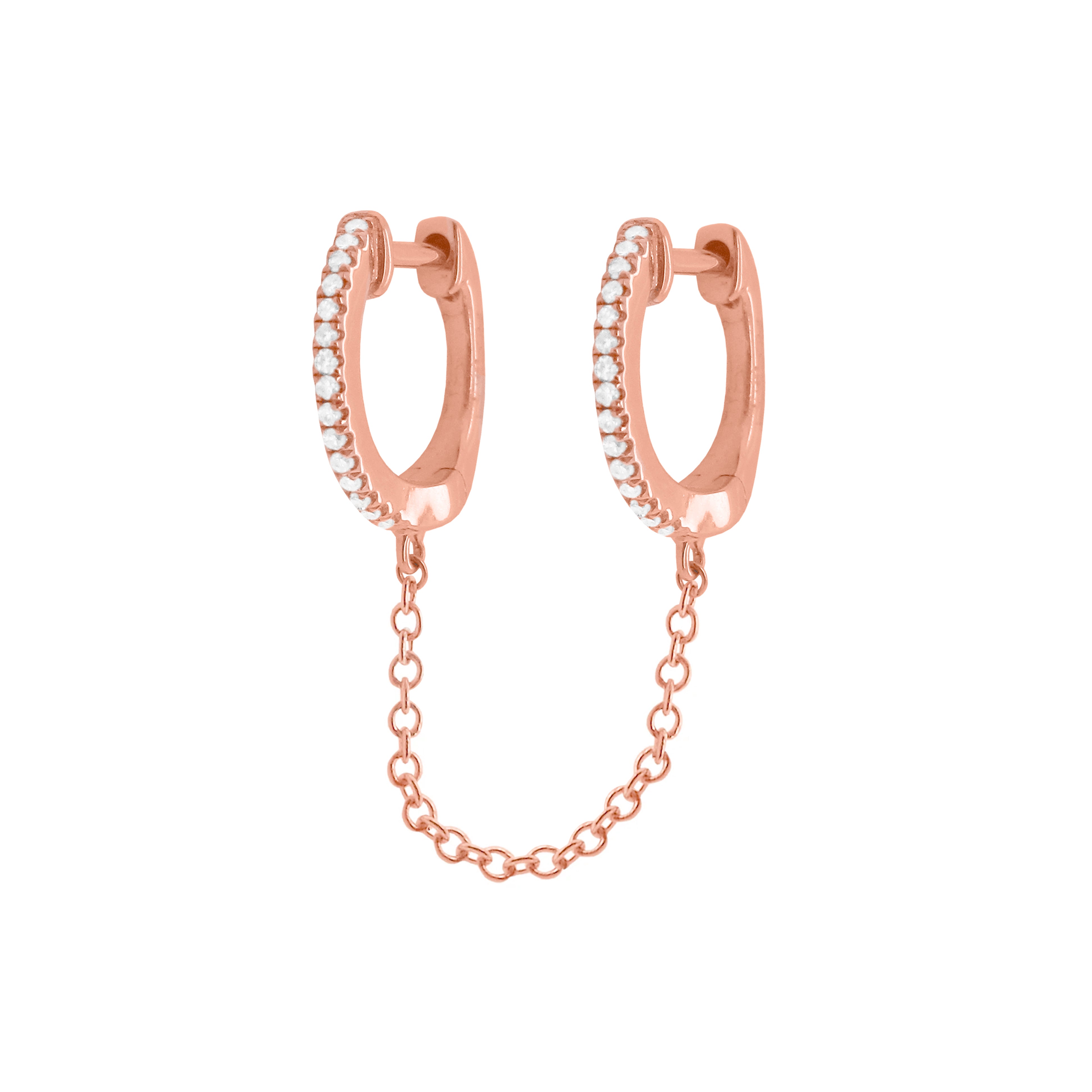 Refined Geometric Gem Detail Huggie Earrings