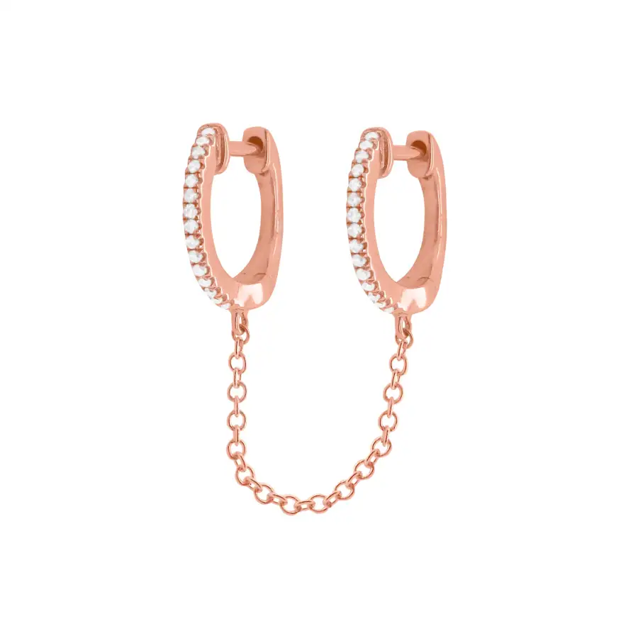 Refined Geometric Gem Detail Huggie Earrings