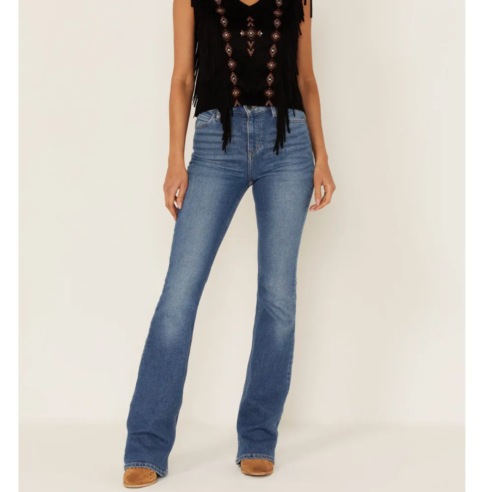 High Rise Bootcut Embroidered Jeans