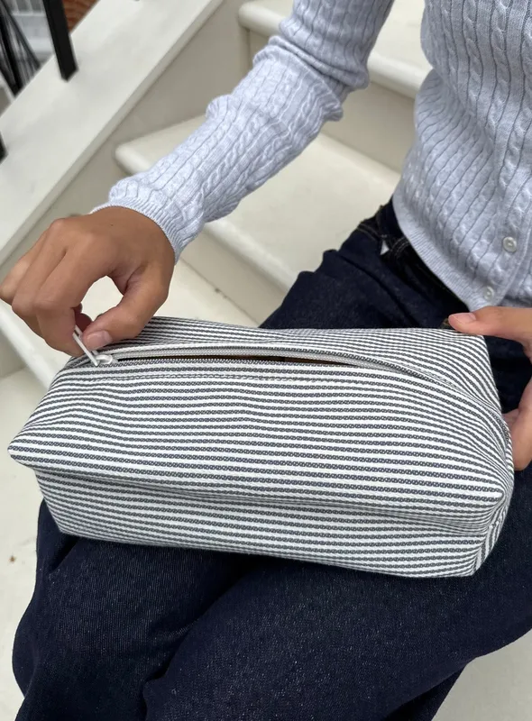 Striped Makeup Bag