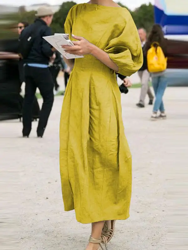 Half Loose Neck Maxi Dress