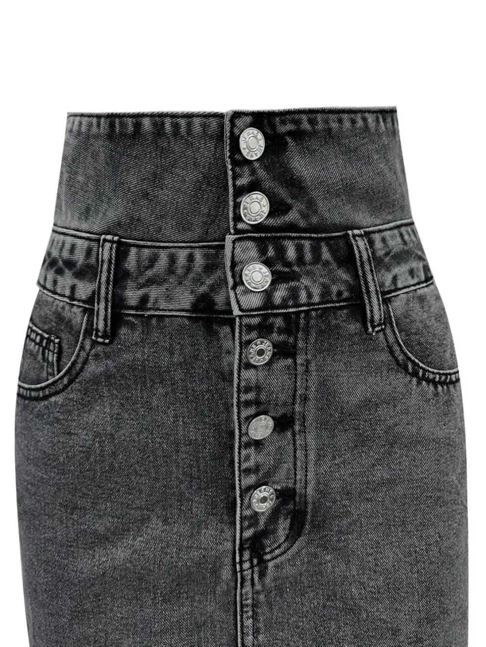 Layered Button Front Skirt