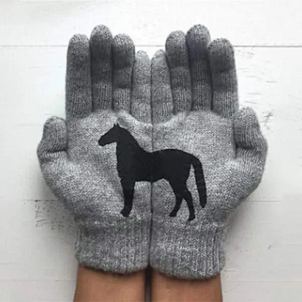 Women'S Dark Horse Print Fun Gloves 25863481C