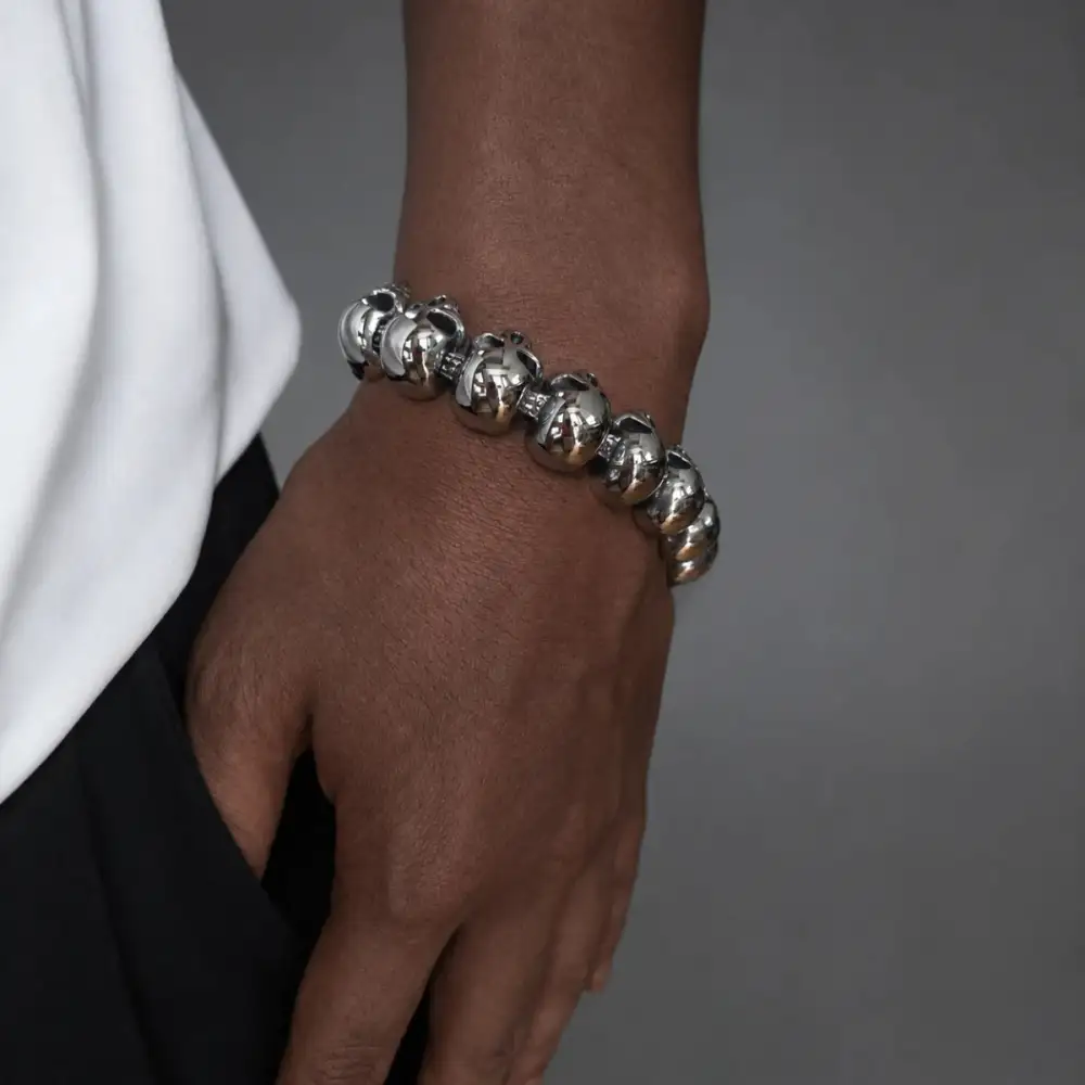 Men's Skull And Crossbones Bracelet