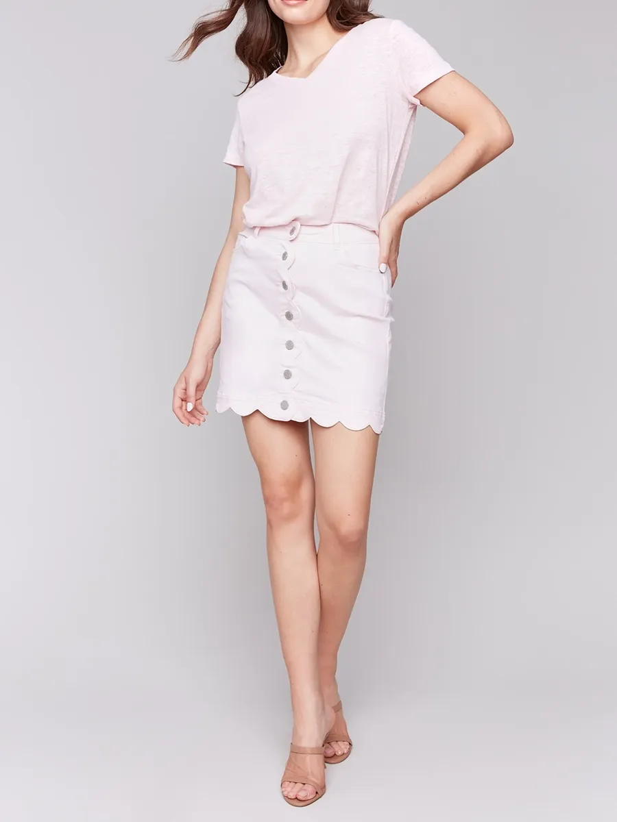 Cotton Hem Creative Denim Skirt