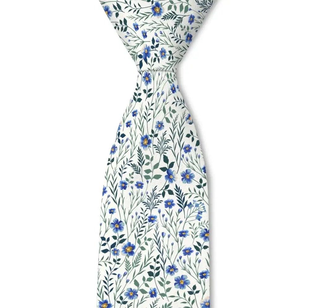 Sleek Botanical Floral Pattern Necktie