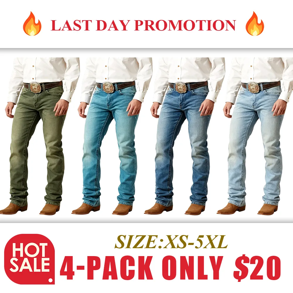 🔥 Men's Stretch Boot Cut Relaxed Jeans | High Stretch Denim Fabric, Comfortable Mobility Without Restriction All Day Long