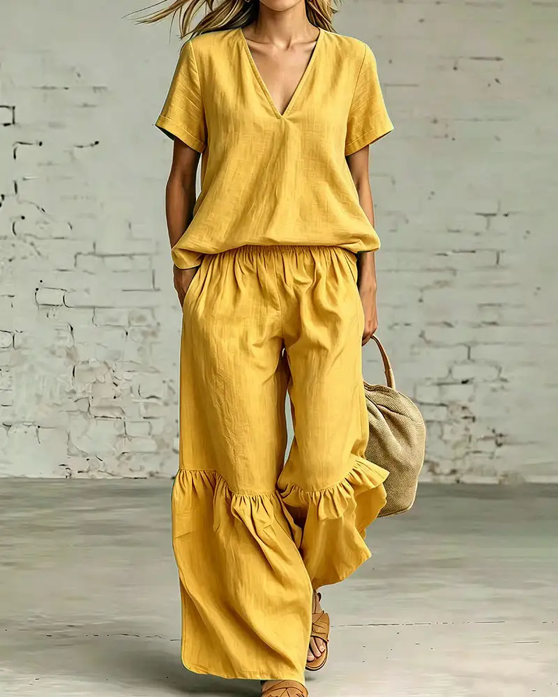 Linen-Blend Two-Piece Set