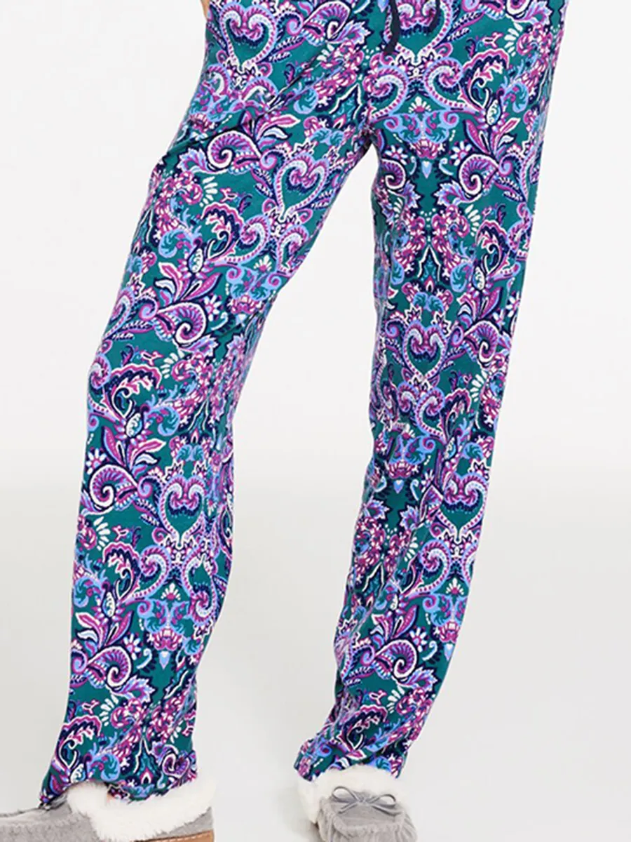 Ladies' Comfortable Floral Print Homewear Set Of Two Pieces