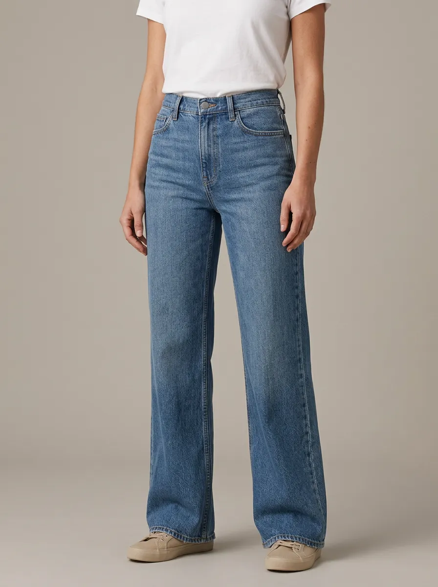 Classic-Essential High-Rise Wide-Leg Denim Jeans