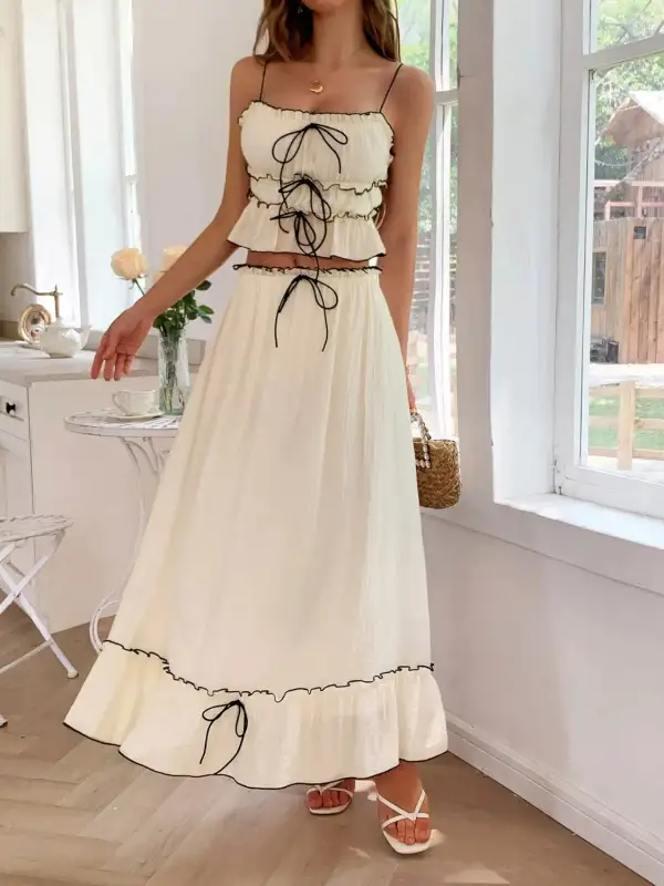 Square Neck Ruched Coordinated Set