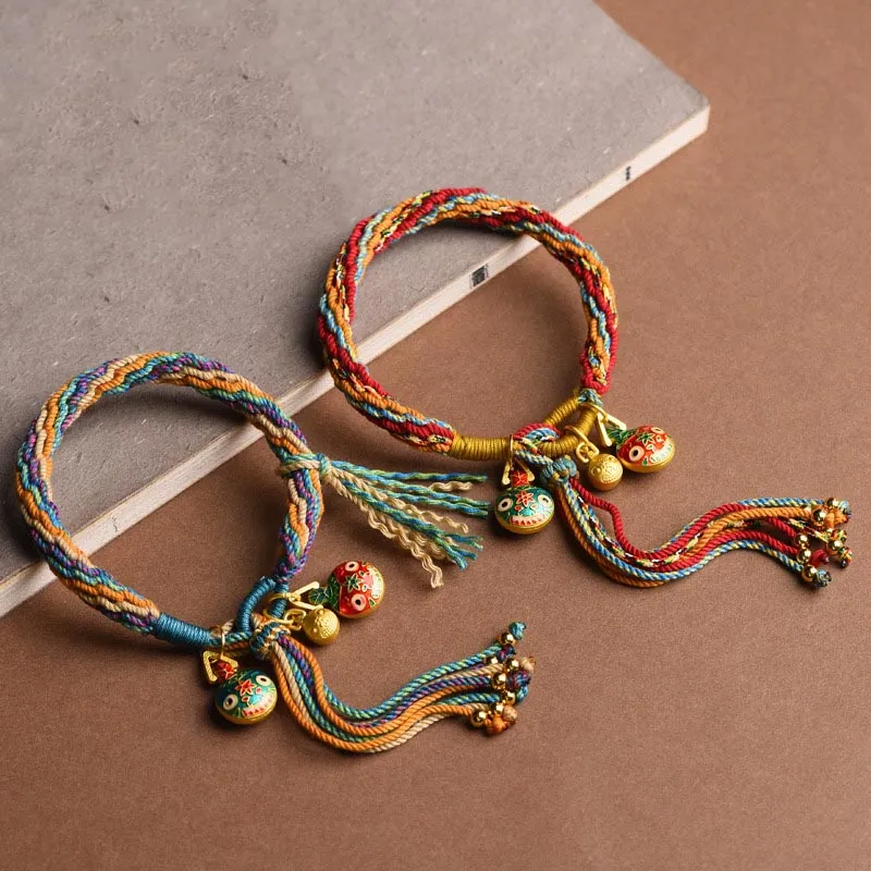 Swallowing Beast Family Reincarnation Knot Braid String Bracelet