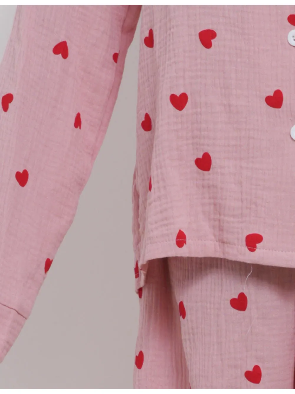 Valentine Heart Long Sleeves Top and Pants Pajama Set