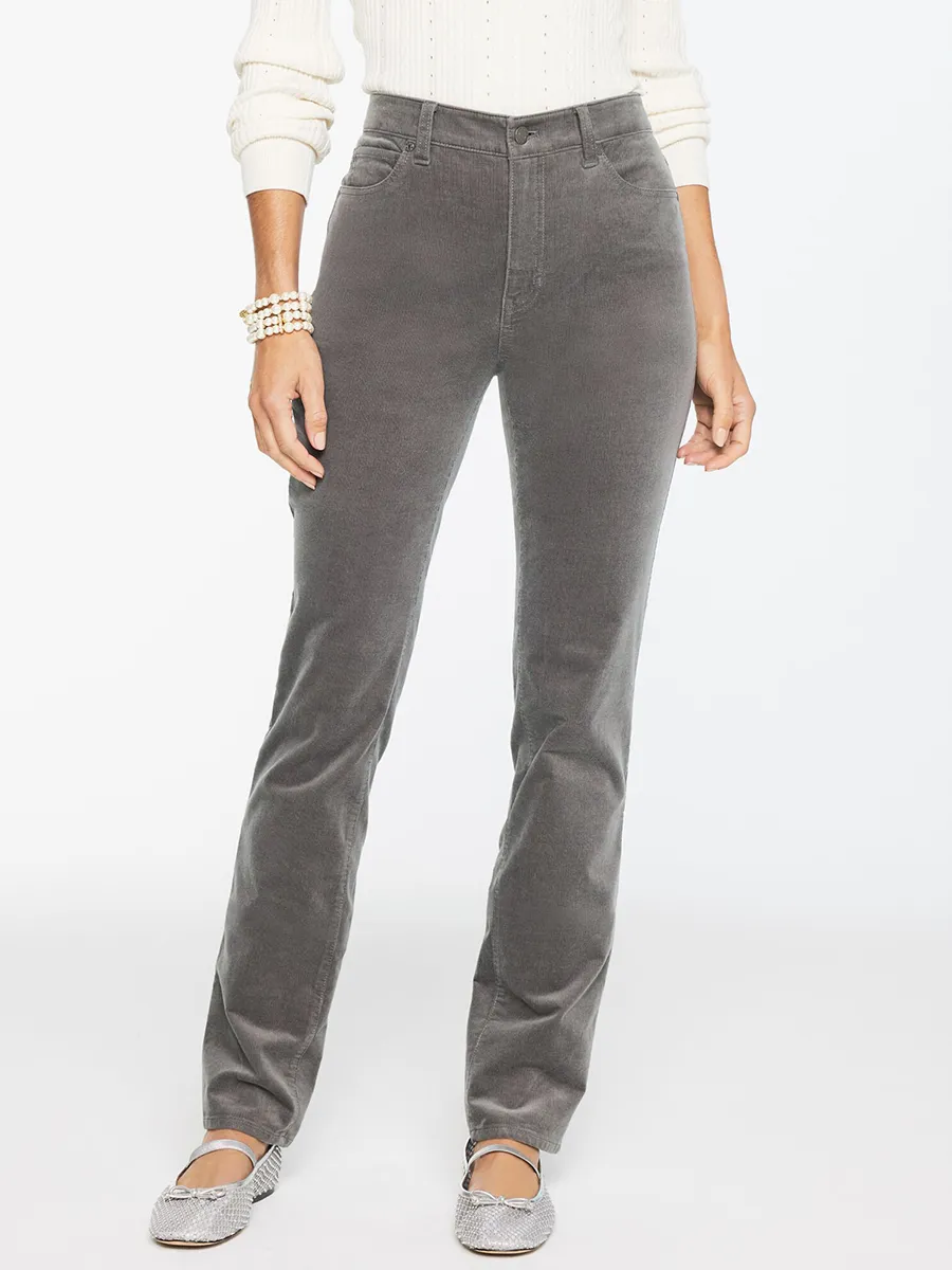 Women'S Fashionable High-Waisted Corduroy Straight-Leg Pants