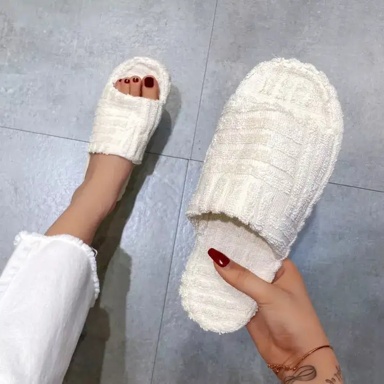 Refined Open Toe Platform Slippers