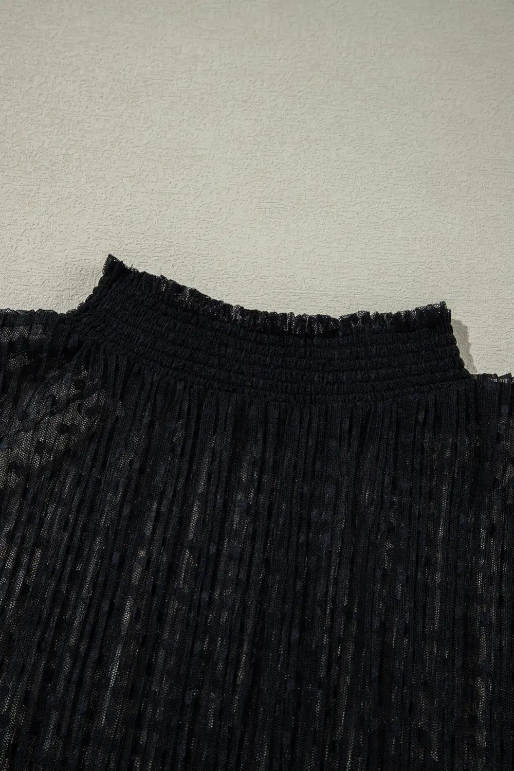 Lace Trim Sheer Long Sleeve Top