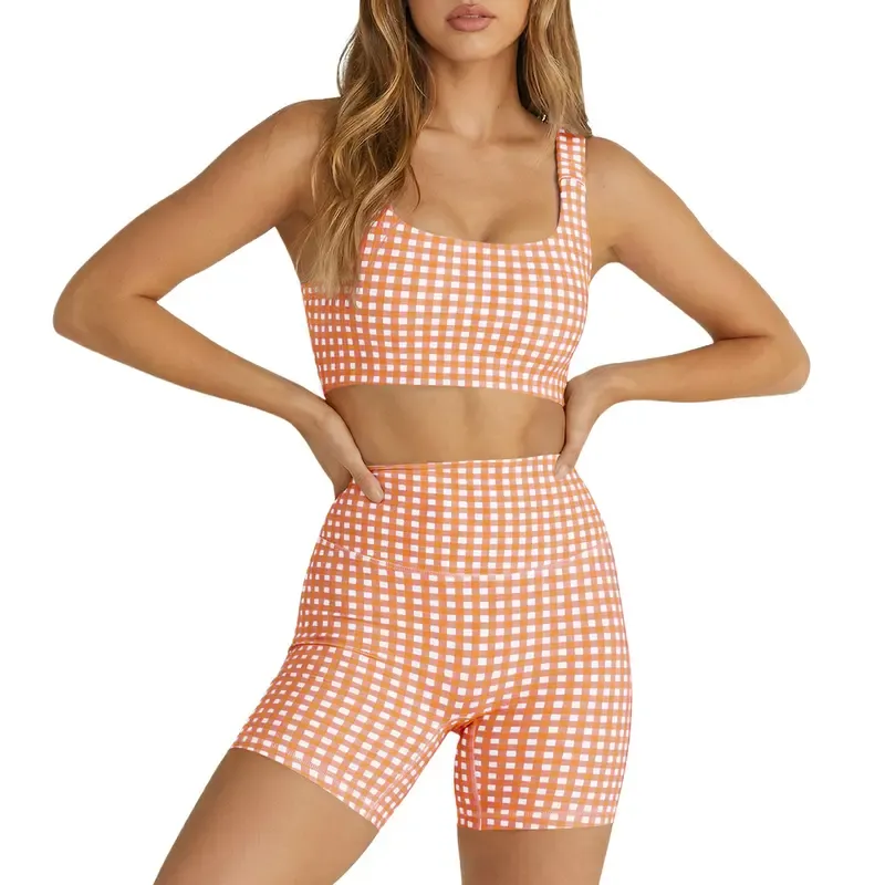 Women's Plaid Two-Piece Athleisure Set
