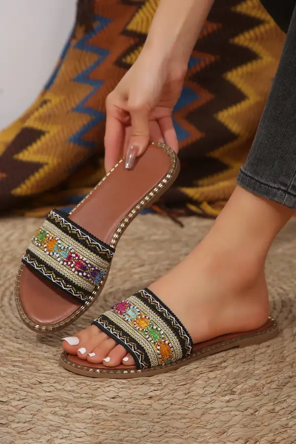 Crochet Faux Leather Beach Sandals