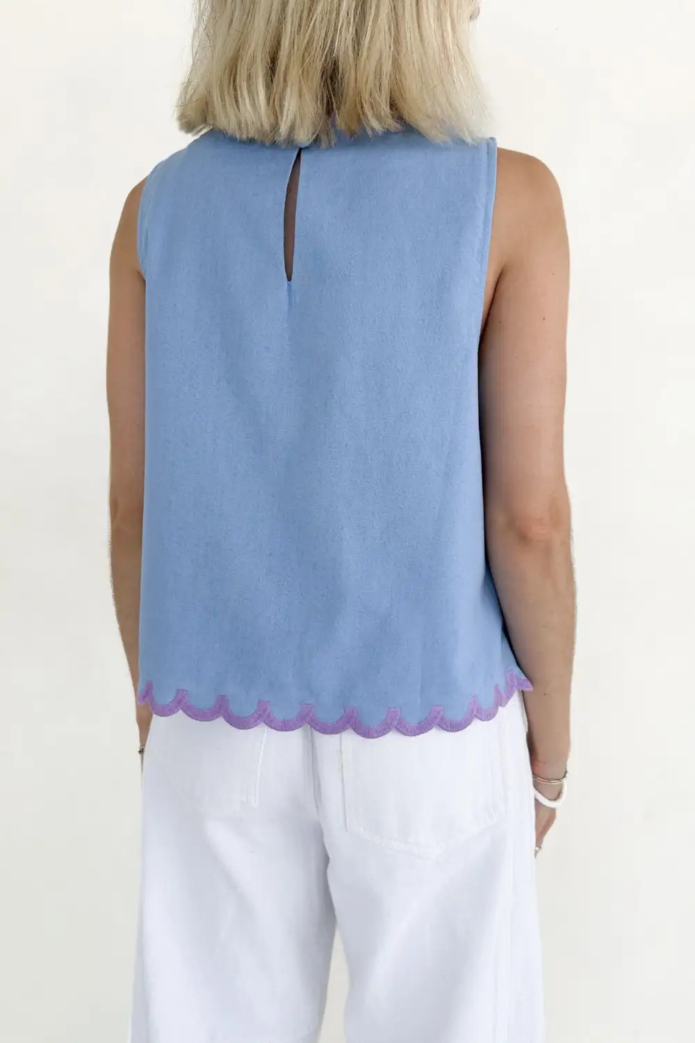 Floral Embroidered Sleeveless Top