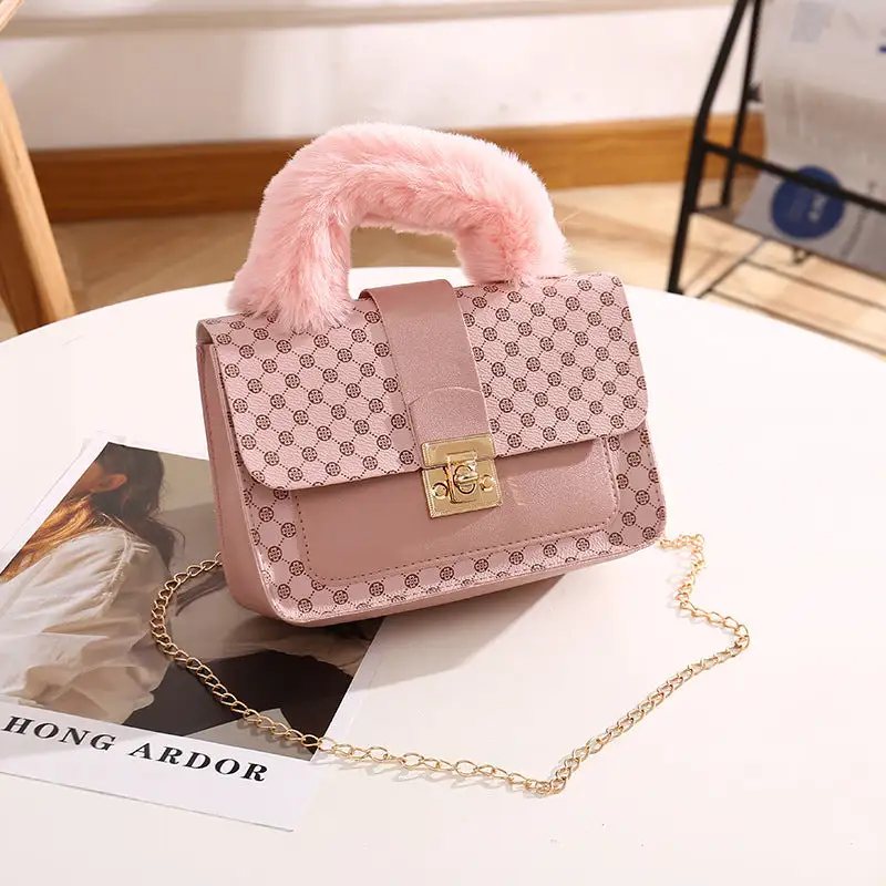Compact Chain Strap Square Handbag