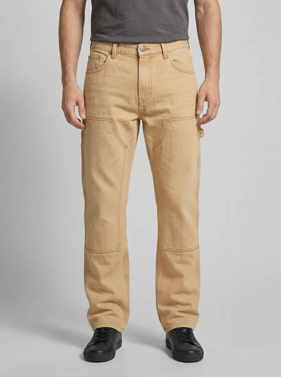 Workwear Washed Double Knee Jeans