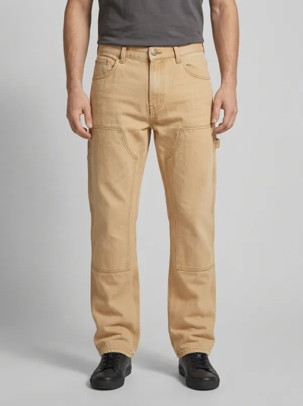 Workwear Washed Double Knee Jeans