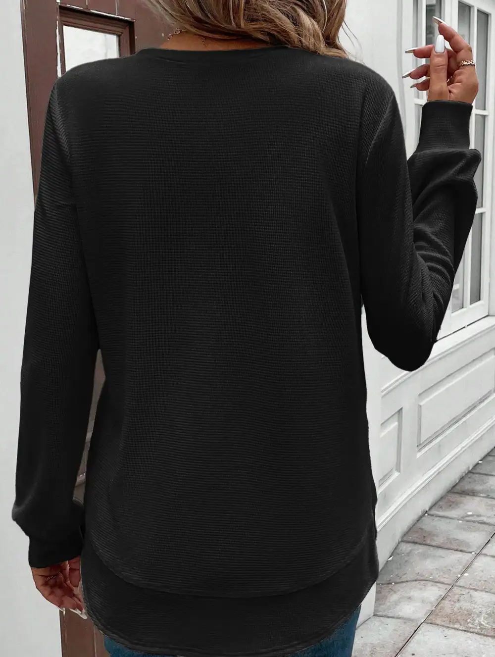 Loose Crew Neck Long Sweatshirt