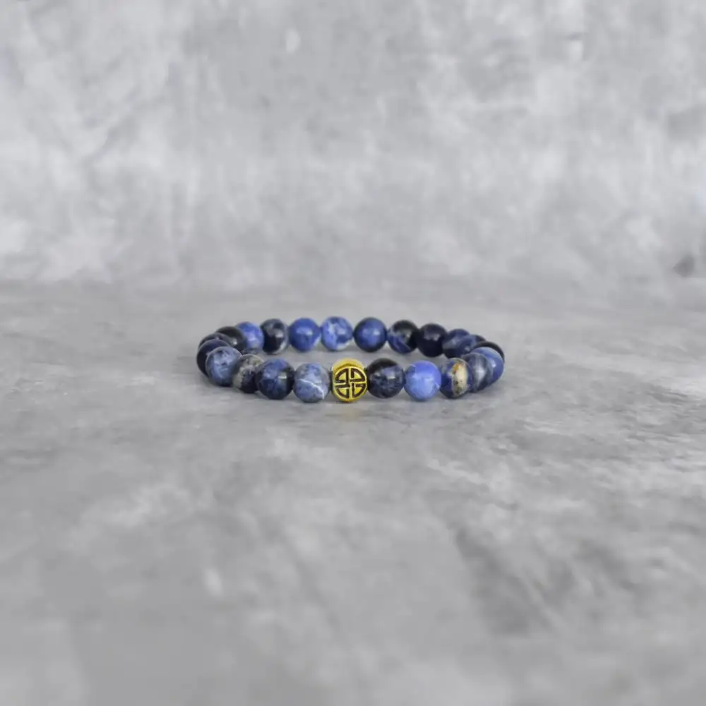 Celtic Knot Sodalite Bead Bracelet